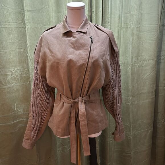 Gentry Portofino cotton/linen blend jacket with knit details, M - Picture 6 of 10